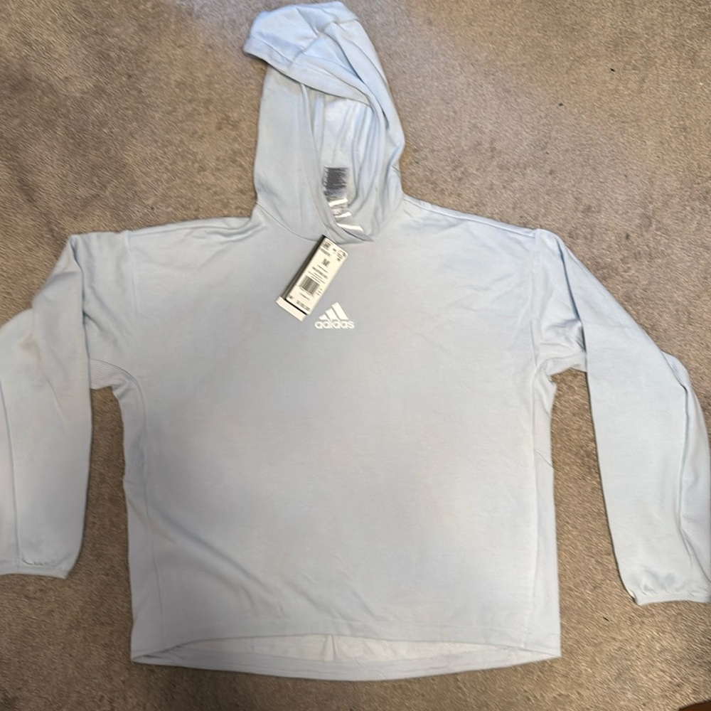 Adidas Light Blue Hoodie Sweater